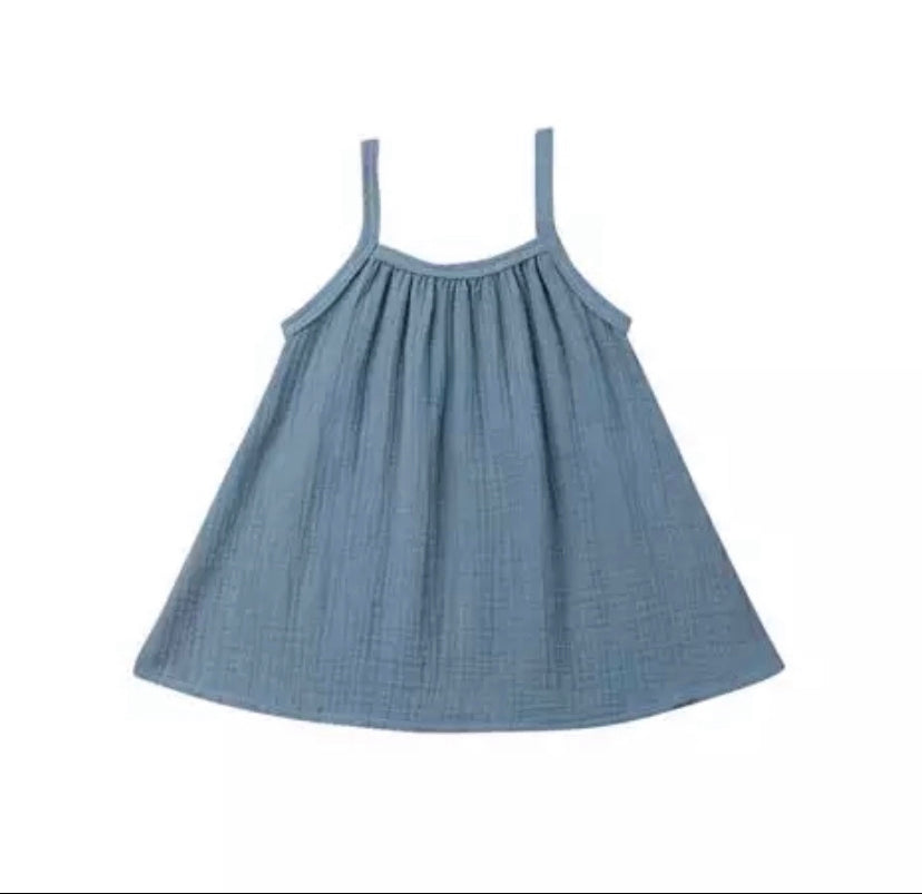 Summer blue muslin dress blue💙