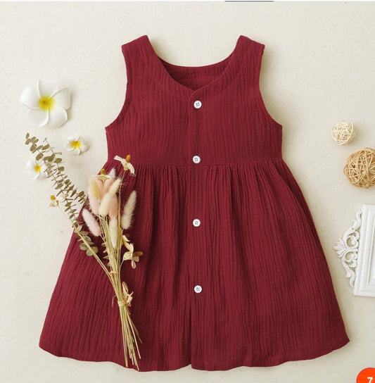 Red muslin cotton dress ♥️
