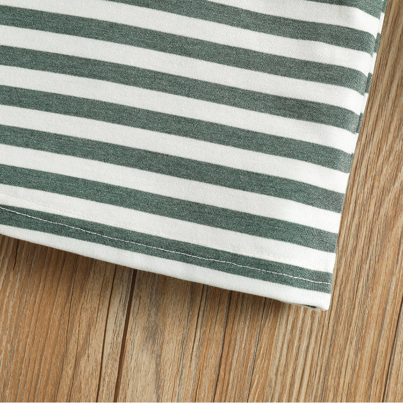100% cotton Striped Green Set 🍃