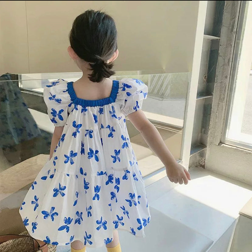 Summer floral blue dress 💙