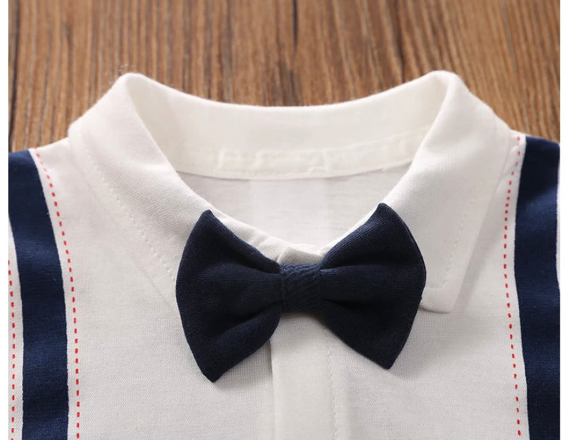 Short sleeve Bow tie with suspenders! 🤎